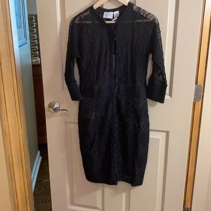 Size 6 black lace over neutral shift